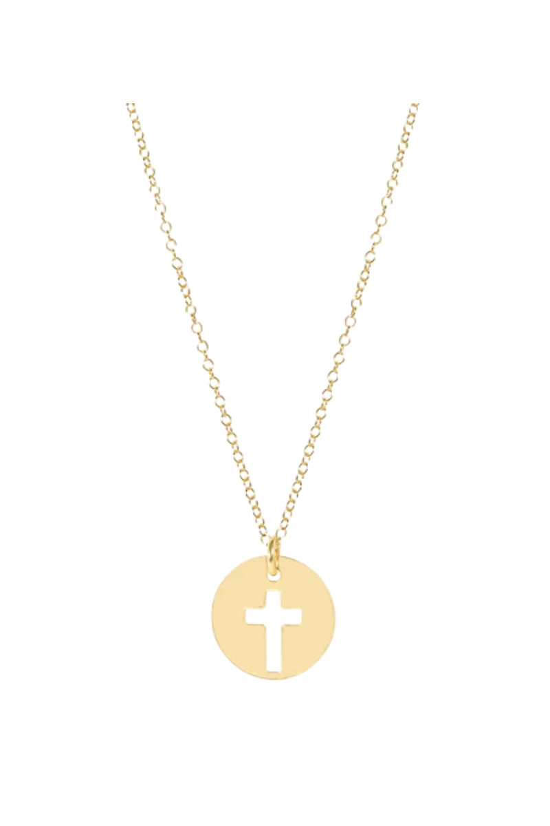 16" Necklace Gold - Blessed Gold Disc