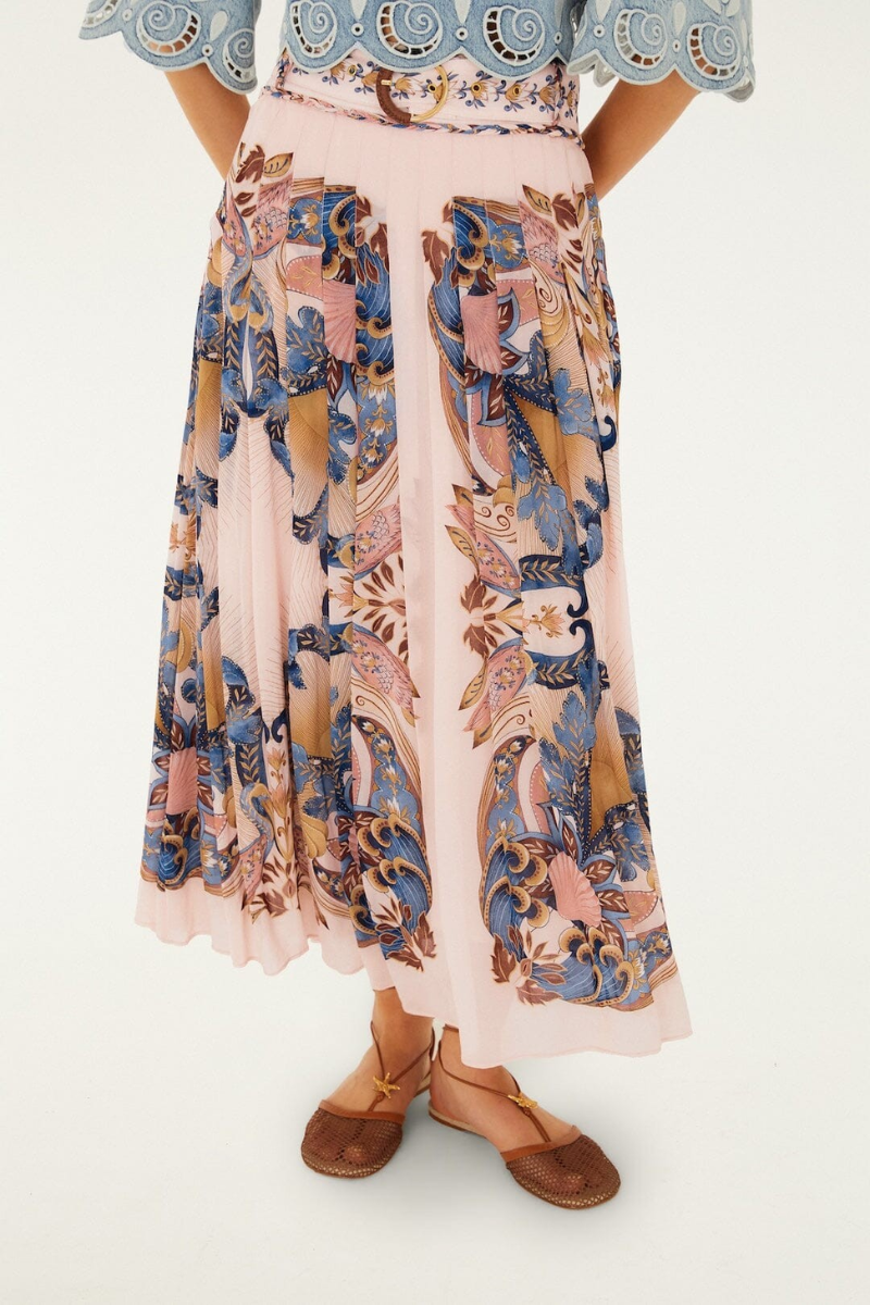 Sea Garden Scarf Soft Pink Maxi Skirt