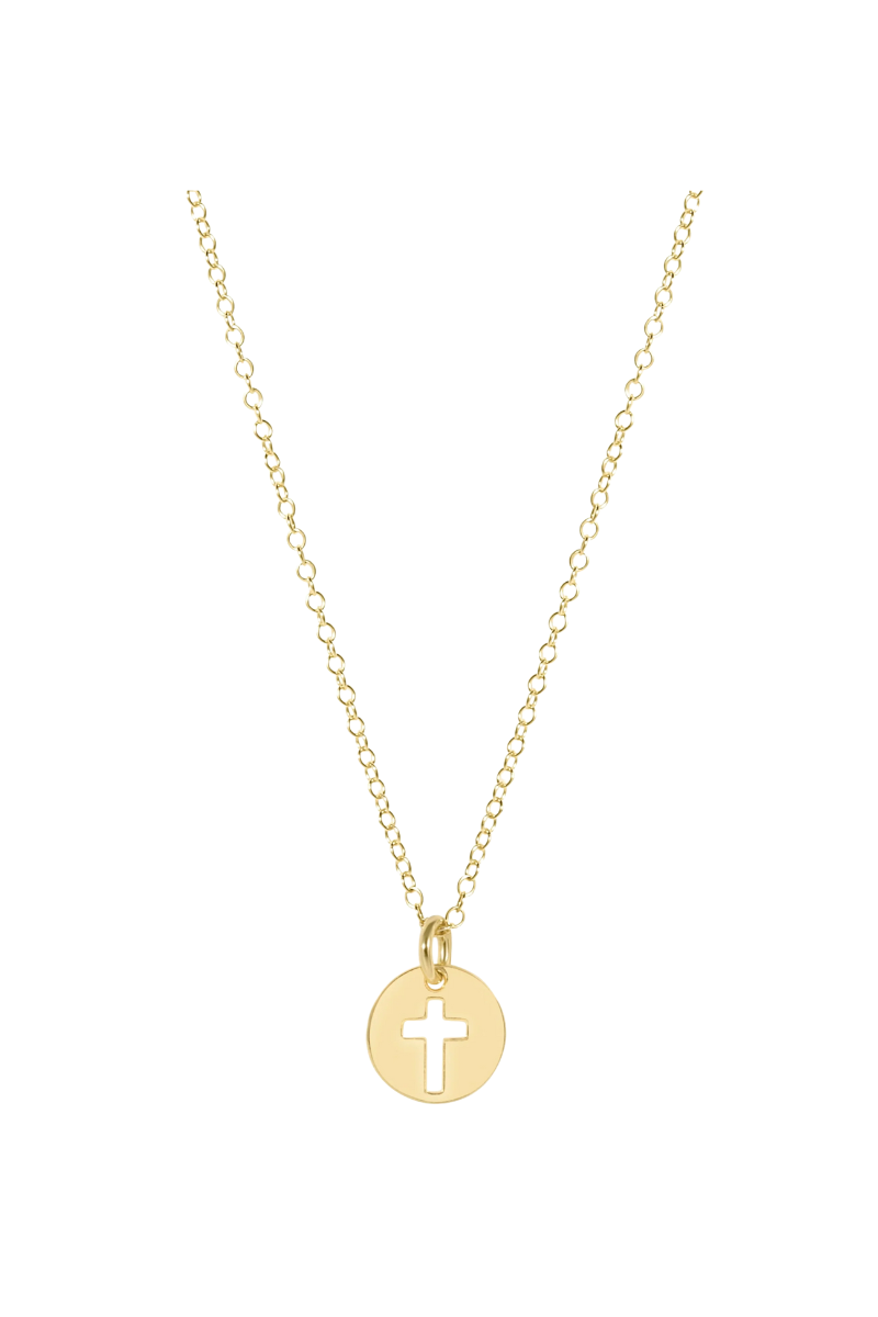 16" Necklace Gold - Blessed Small Gold Disc
