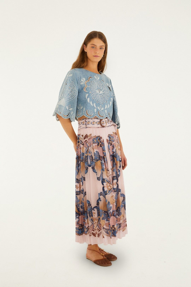 Sea Garden Scarf Soft Pink Maxi Skirt