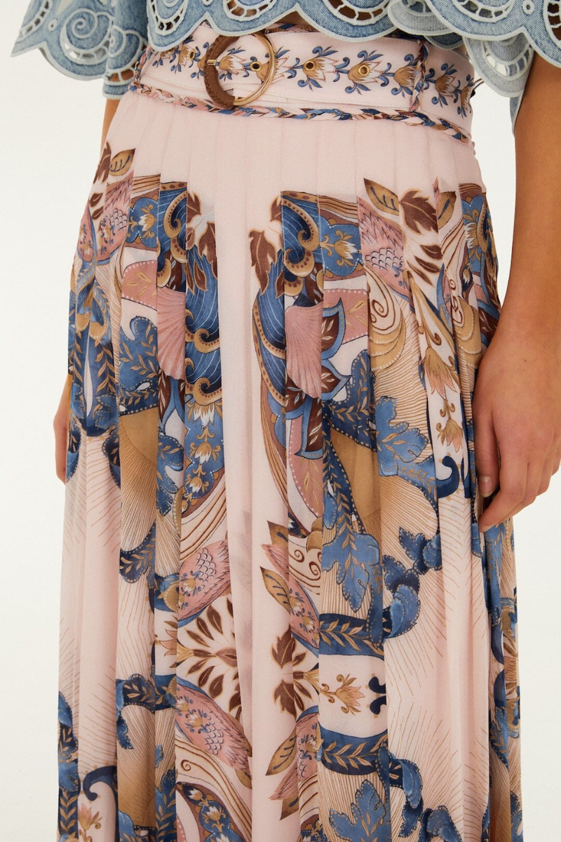 Sea Garden Scarf Soft Pink Maxi Skirt