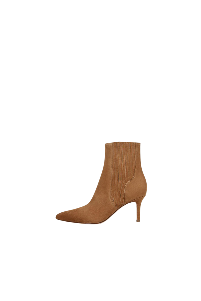 Lisa Suede Mid-Heel Bootie