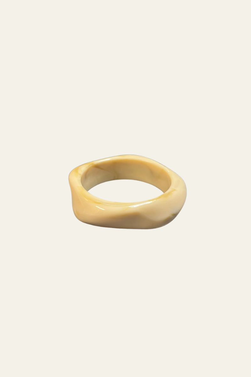 Freeform Acrylic Resin Bracelet - Cream