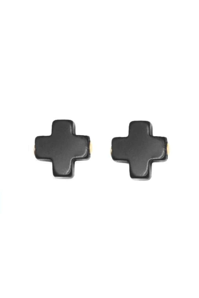 Signature Cross Stud - Onyx