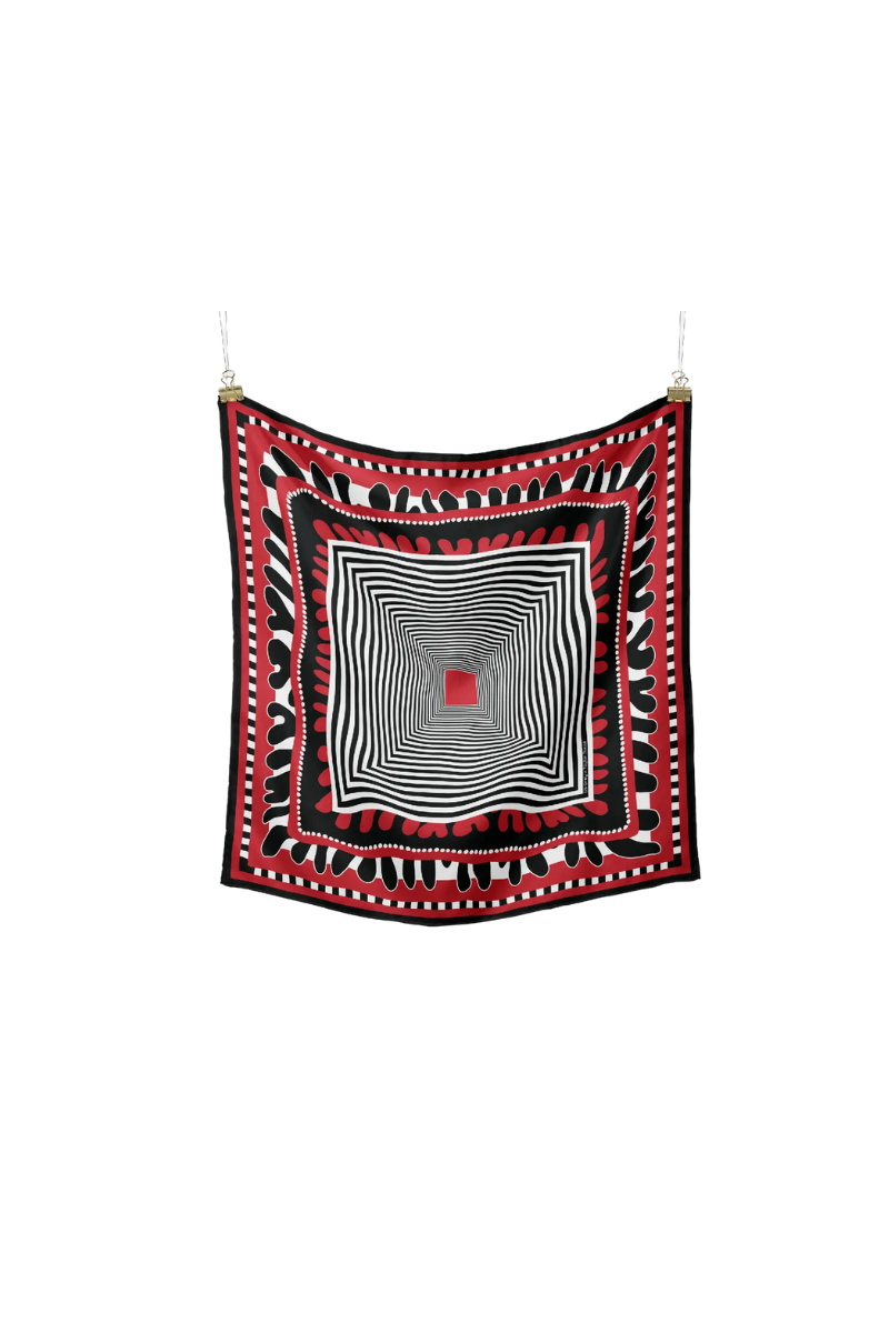 The Taylor Game Day Silk Scarves: Red + Black