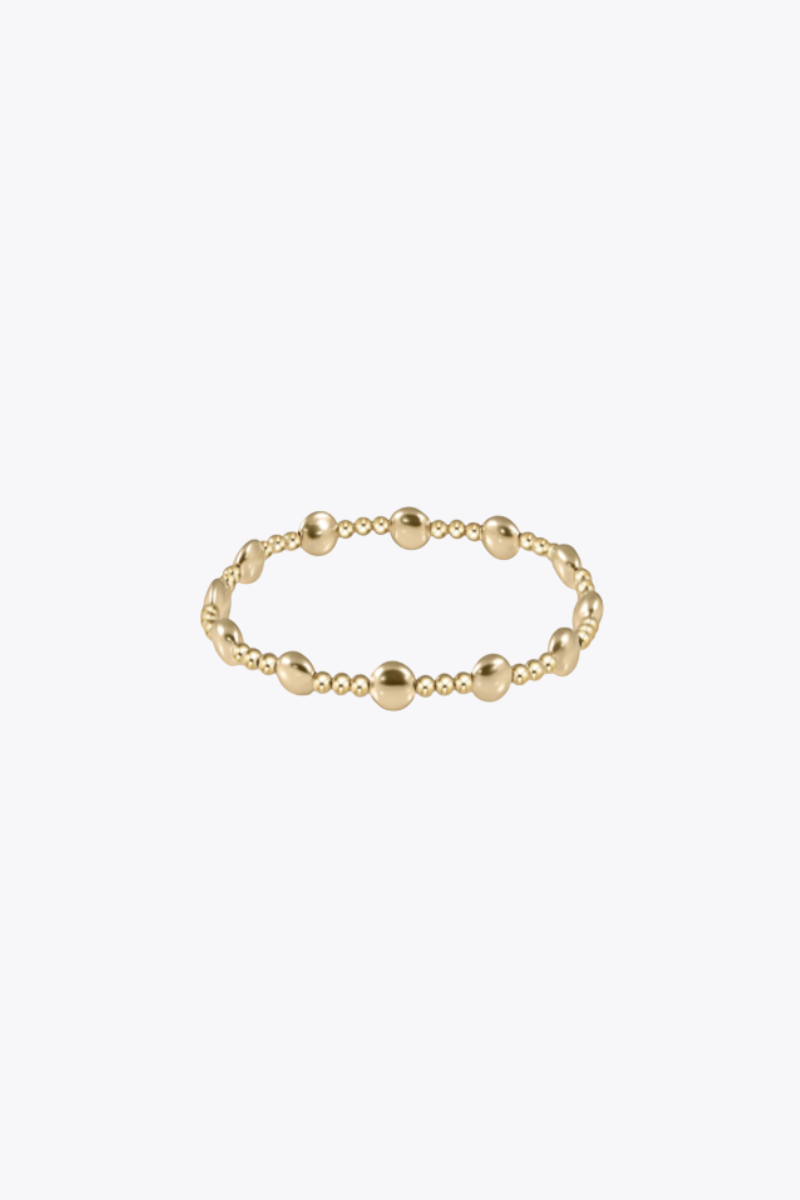 Honesty Gold Sincerity Pattern 6mm Bead Bracelet