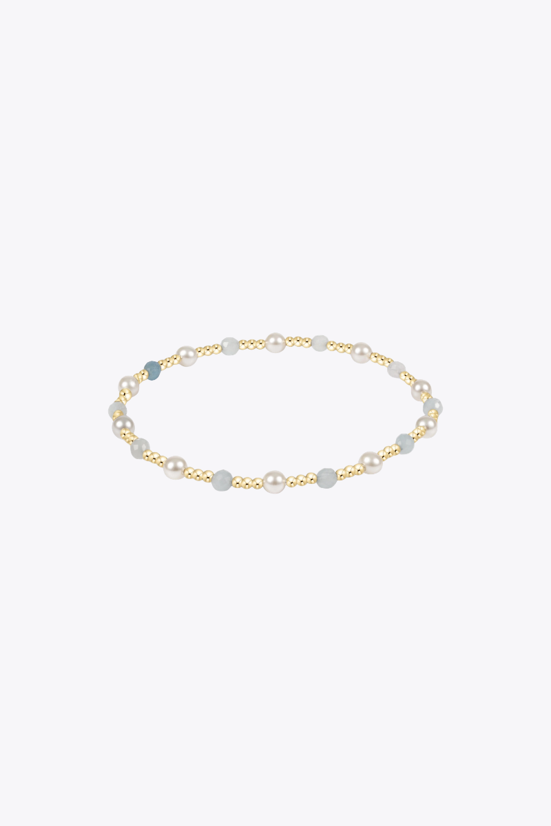 Pearl Sincerity 4mm Gem Bracelet - Aquamarine