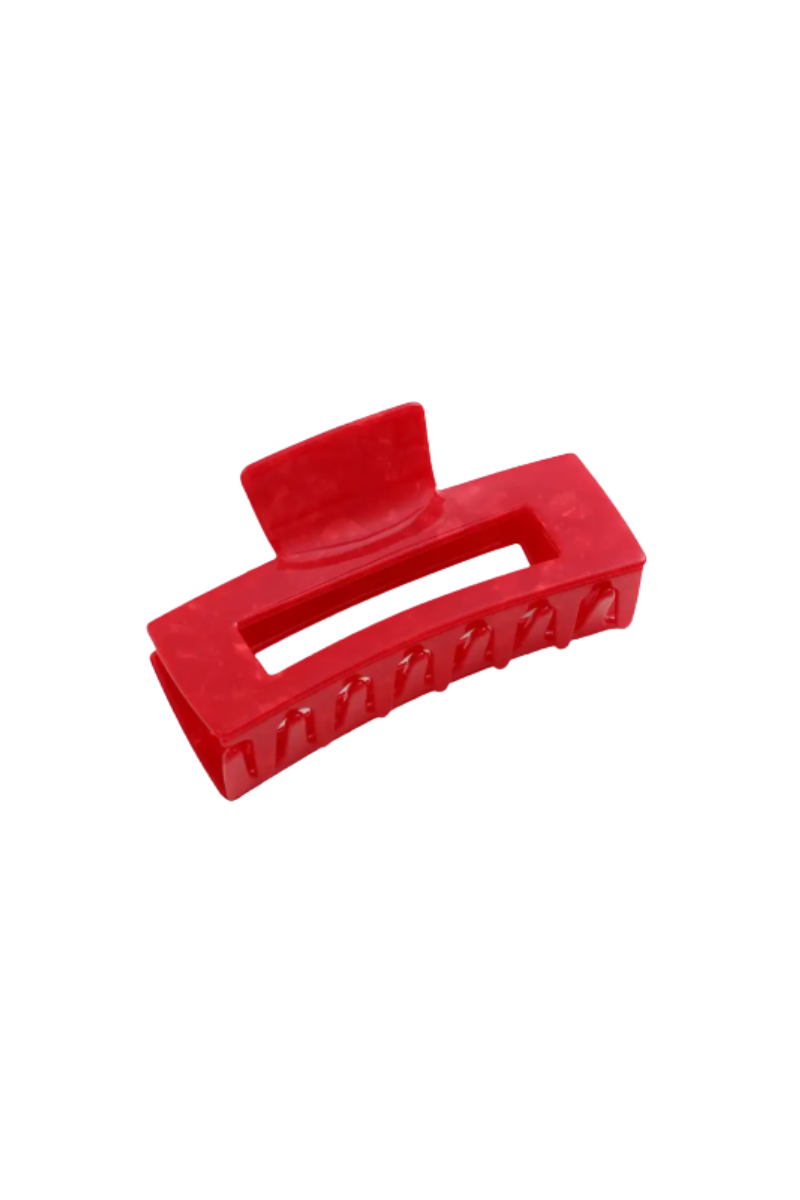 Cherry Red Claw Clip Square