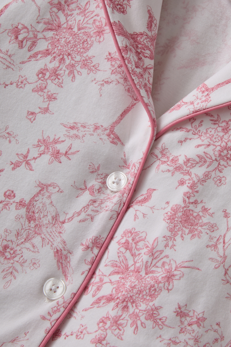 Womens Pima Cotton Tulip Pajama Set Pink Timeless Toile