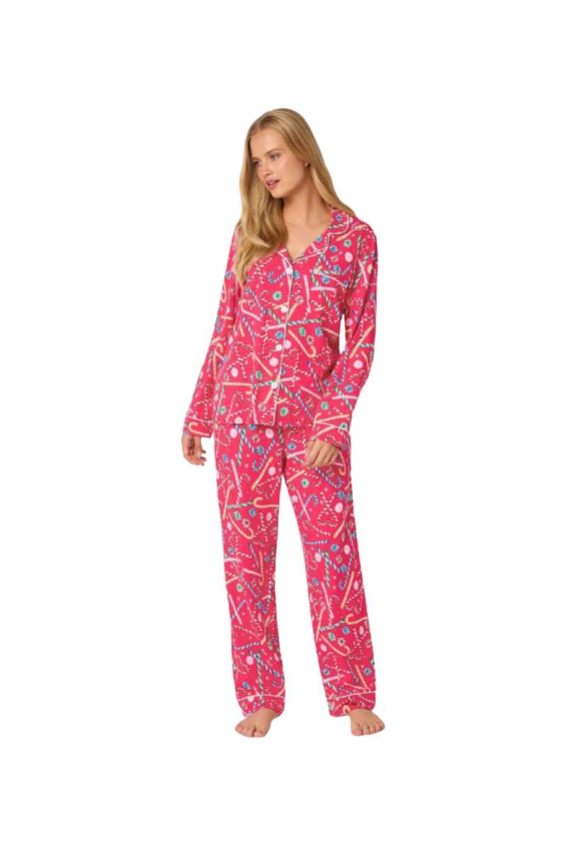 Peppermint Twist Long Sleeve Classic Stretch Jersey Pj Set