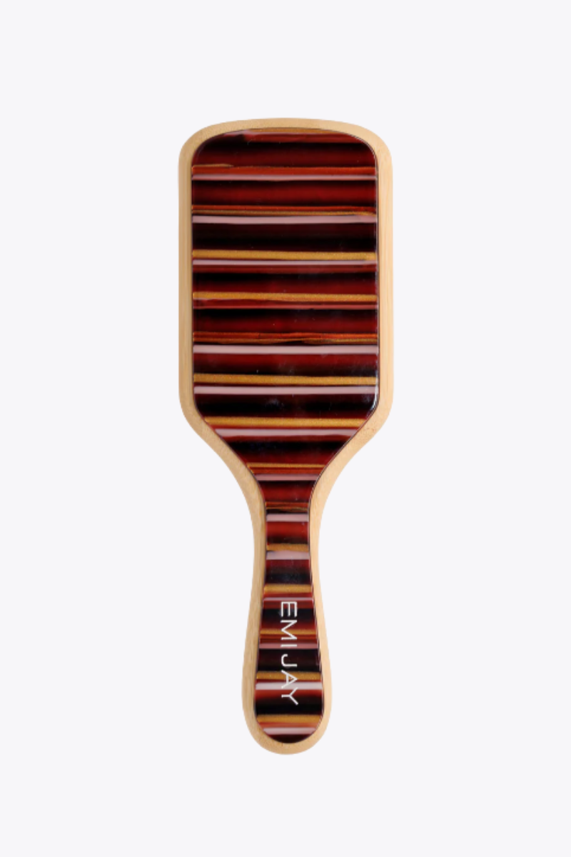 Bamboo Paddle Brush in Night Cap