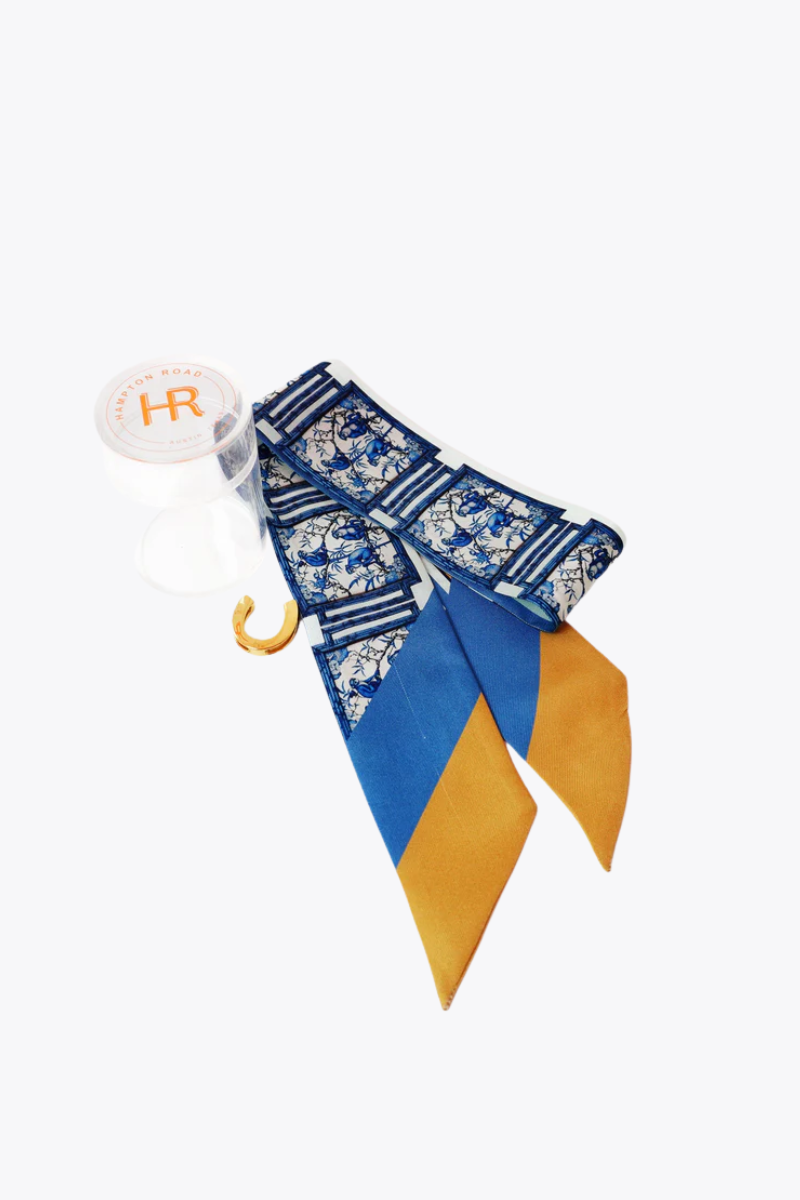 Chinoiserie Monkeys (Blue) Twillionaire & Scarf Ring