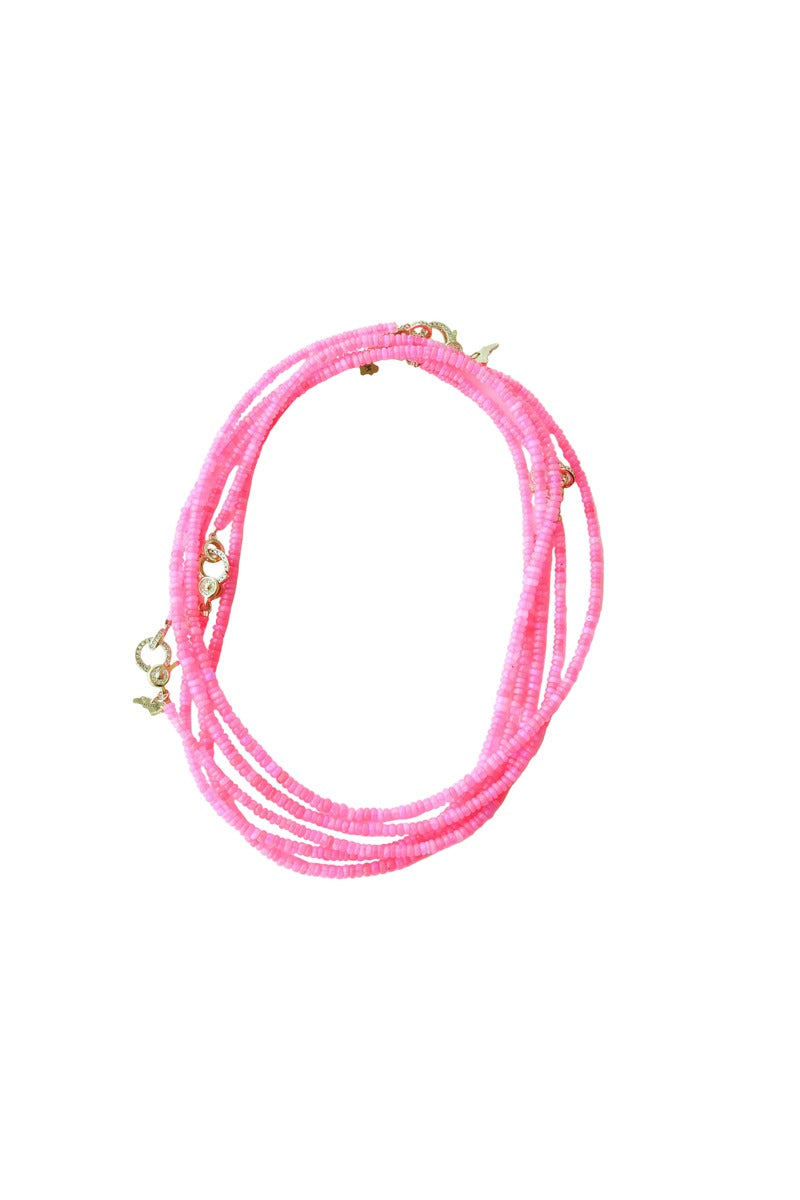Neon Pink Fire Opal Necklace