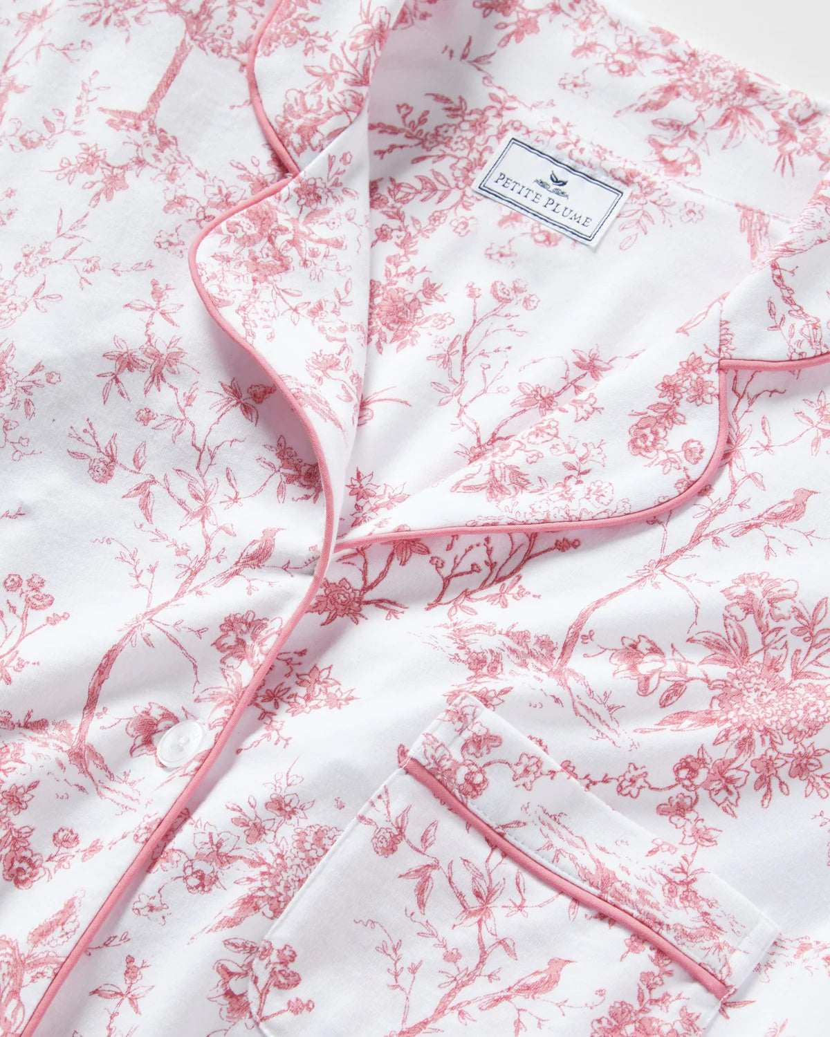 Pima Short Sleeve Pajama Short Set Pink Timeless Toile