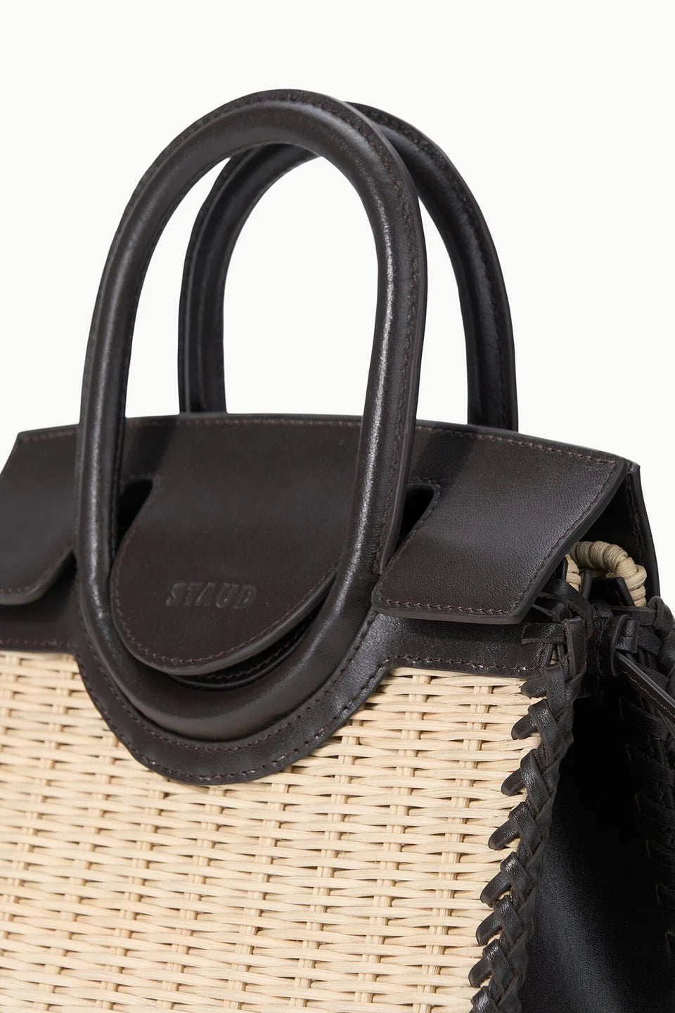 Maude Mini Wicker Carryall Natural/Espresso