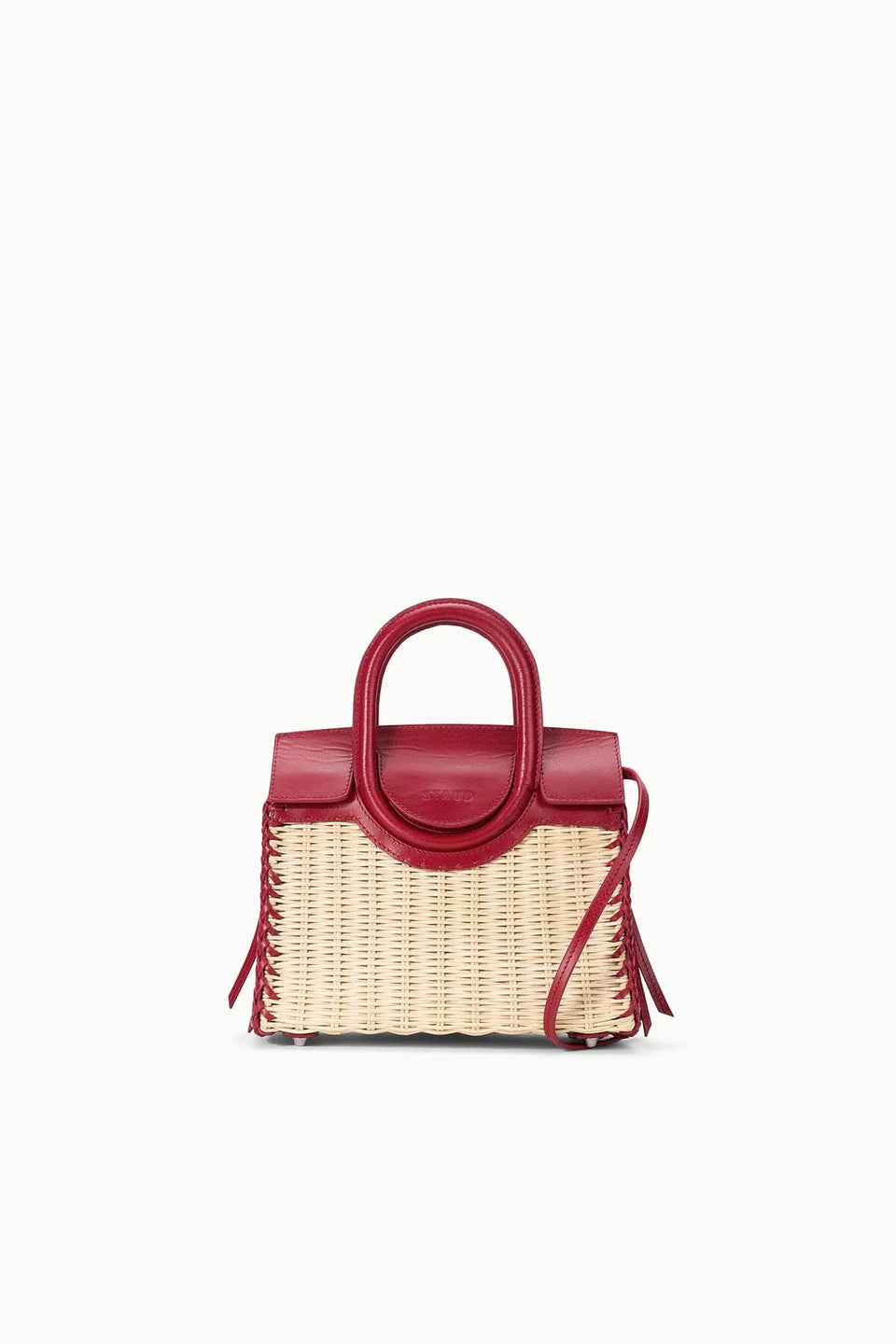 Maude Mini Wicker Carryall Natural/Rouge