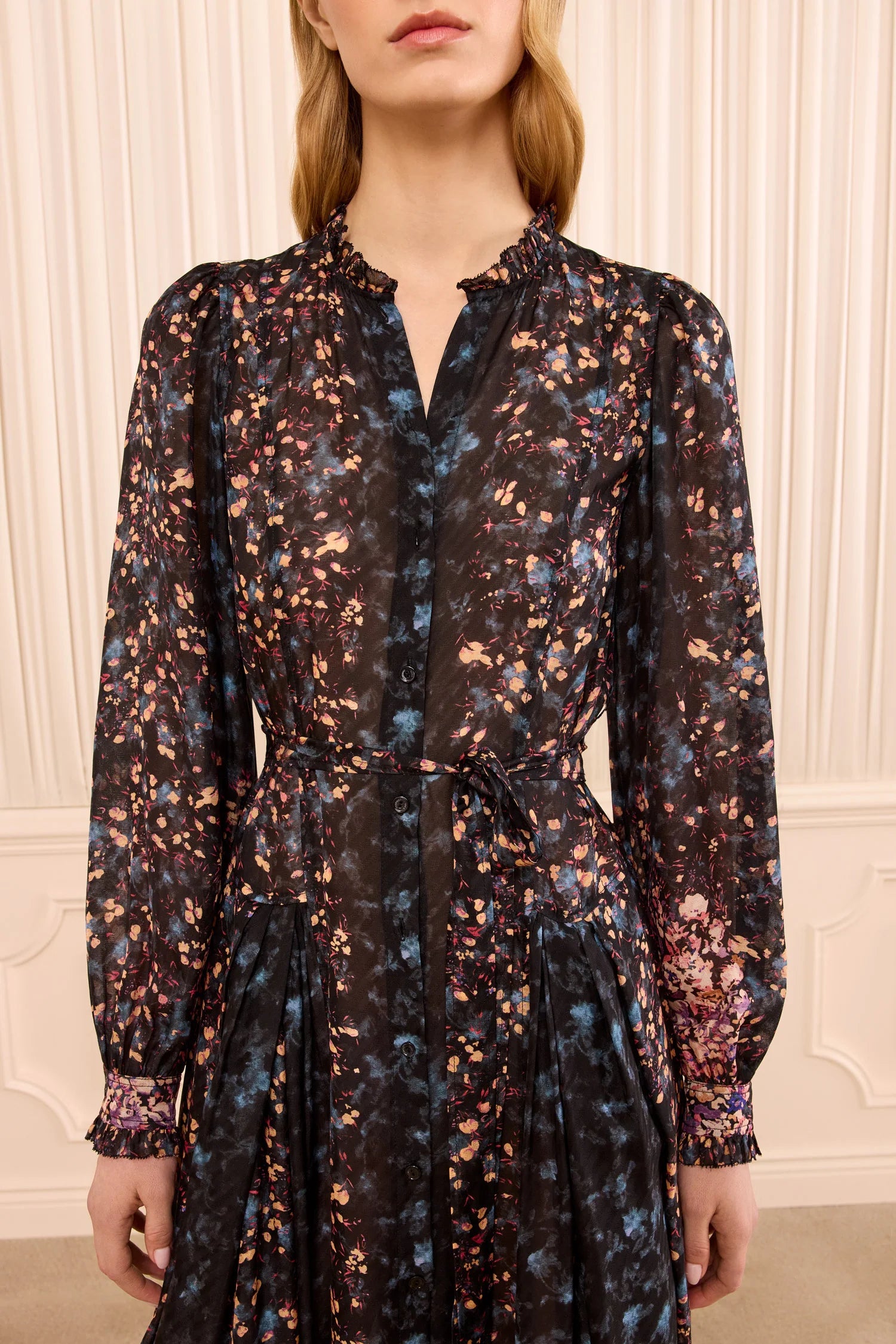 Tessa Long Sleeve Silk Dress