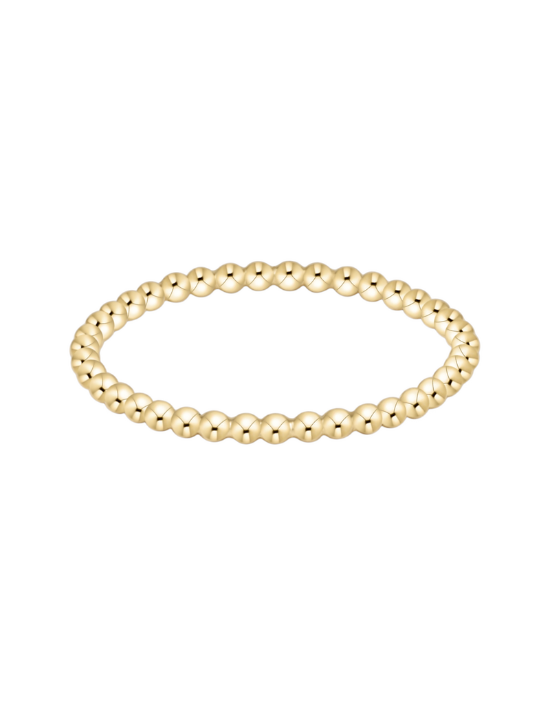 Classic Gold 1.5mm Beaded Ring - Size 8