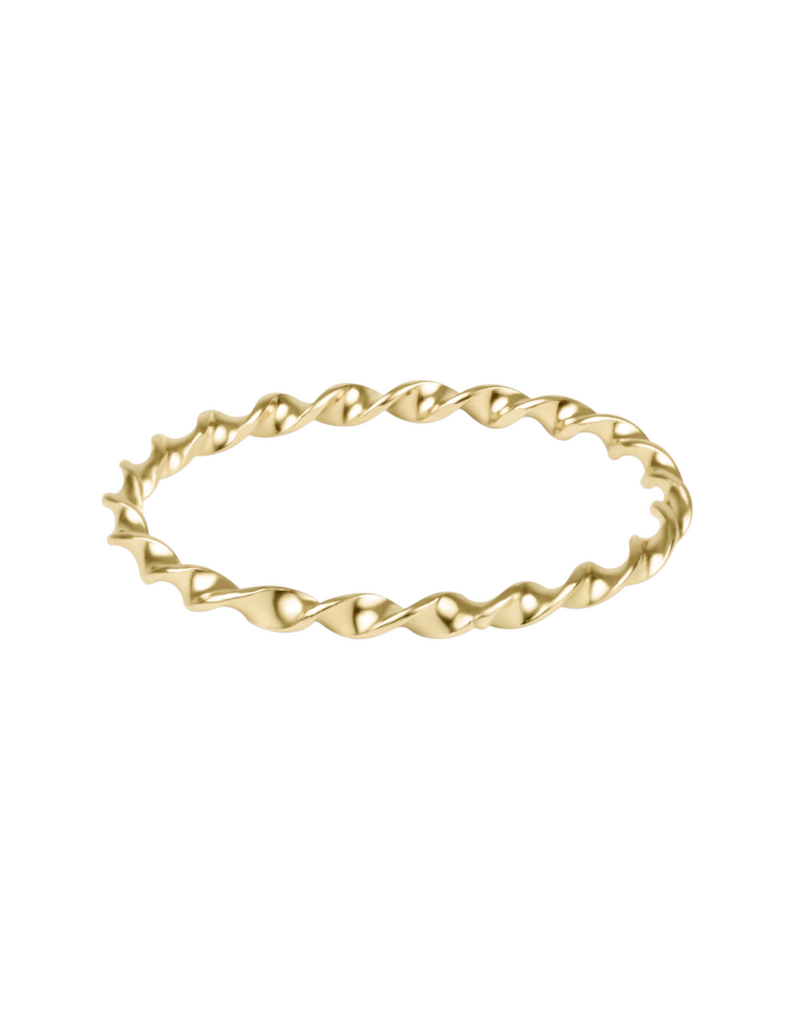 Classic Gold Twisted Thin Band Ring - Size 7