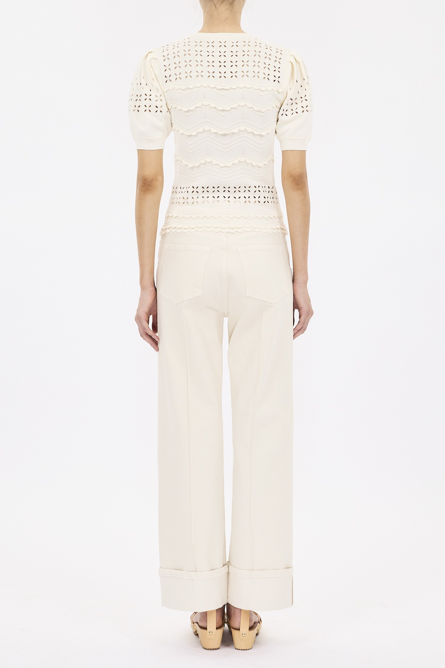 Marcelena Eyelet Knit Top