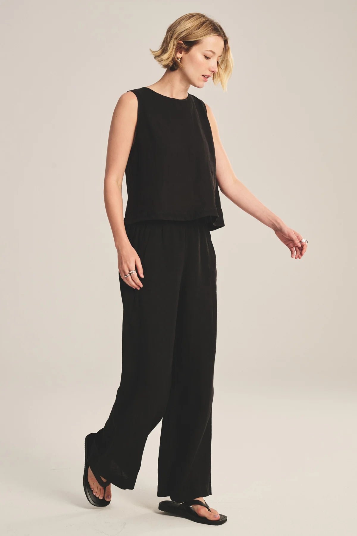 Lola Linen Pant in Black