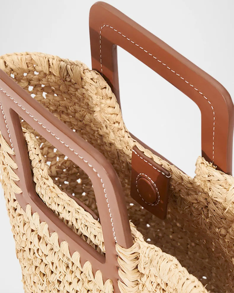 Shirley Raffia Mini Bucket Bag