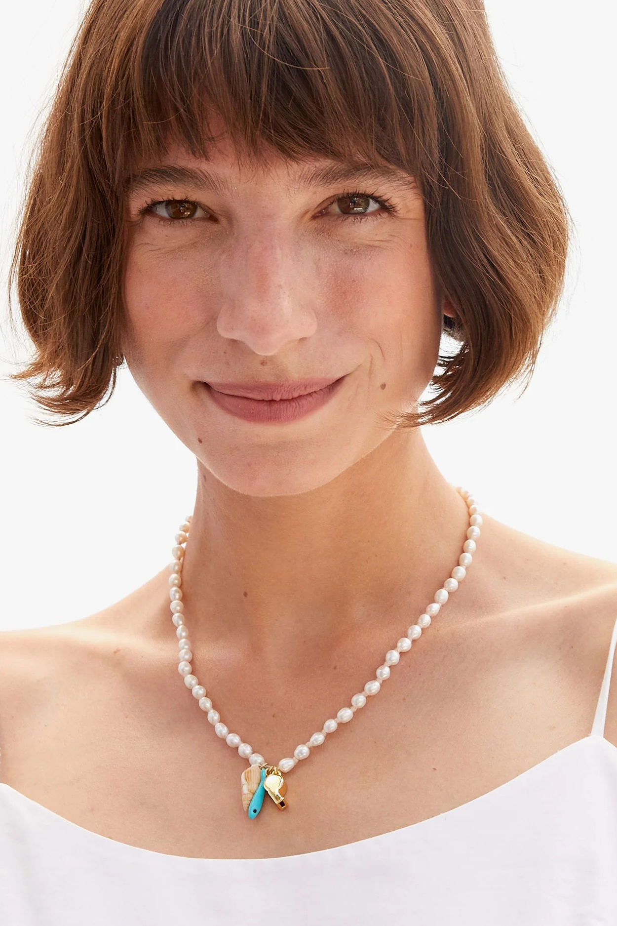 Freshwater Pearl Charm Necklace - 18"