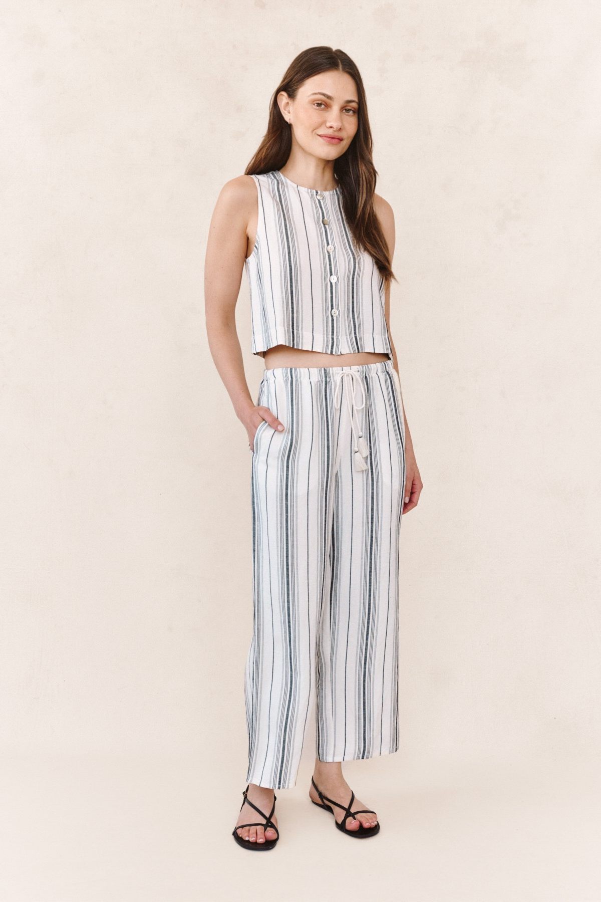 Tassel Cord Drawstring Crop