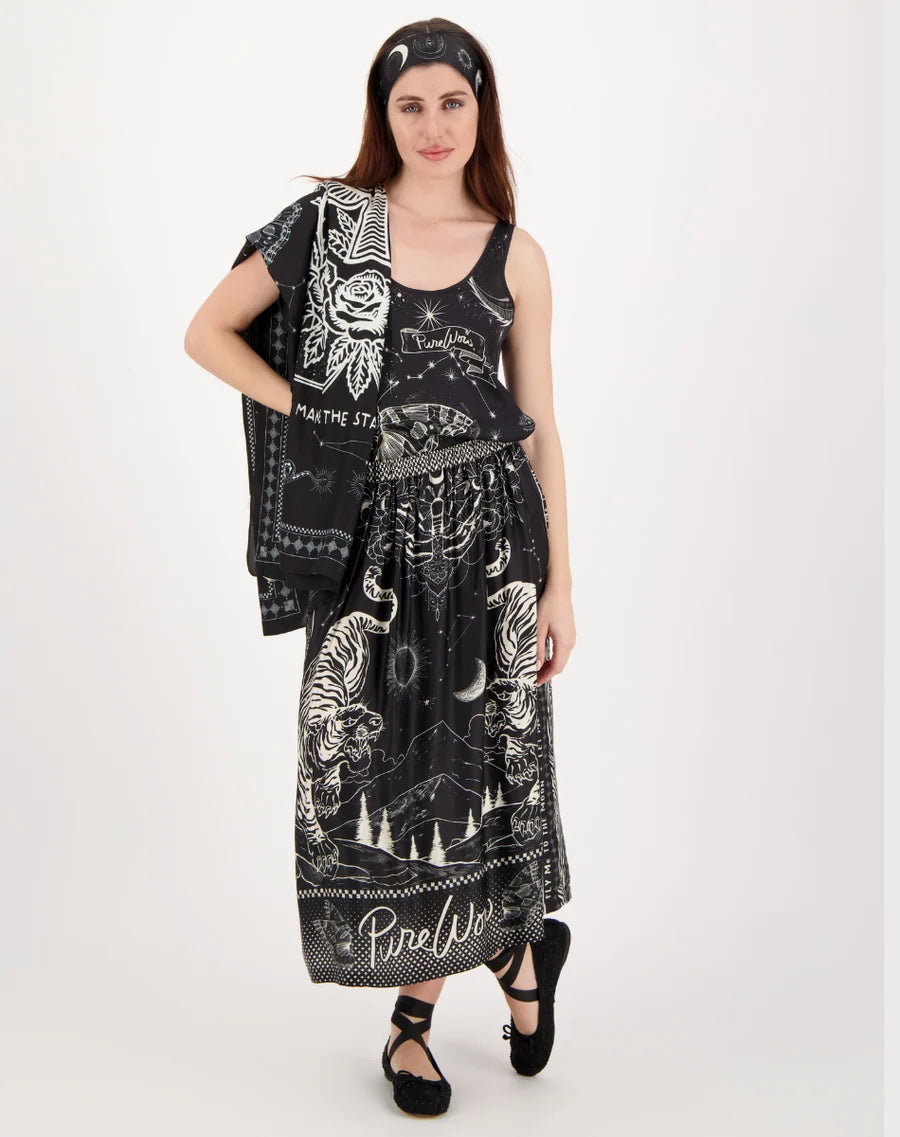 Me369 Vanessa Printed Midi Magic Skirt
