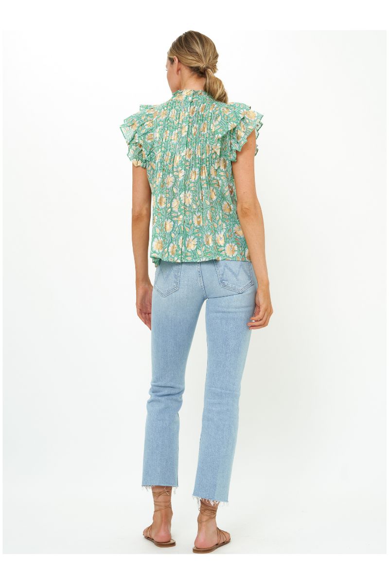 Pintuck Ruffle Top