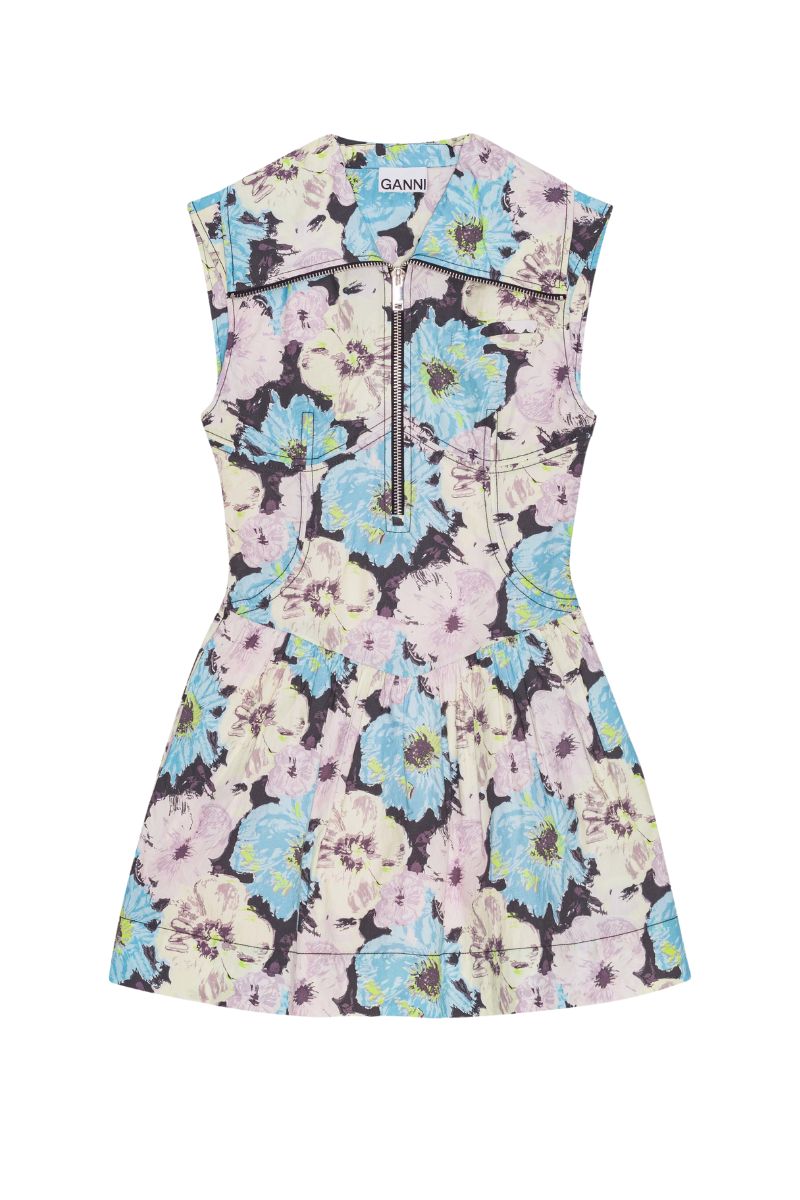 Printed Cotton Mini Dress