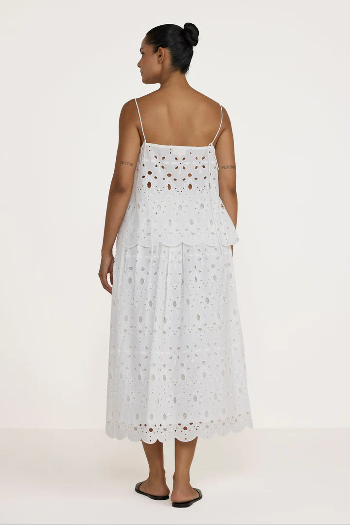 Broderie Relaxed Skirt - White