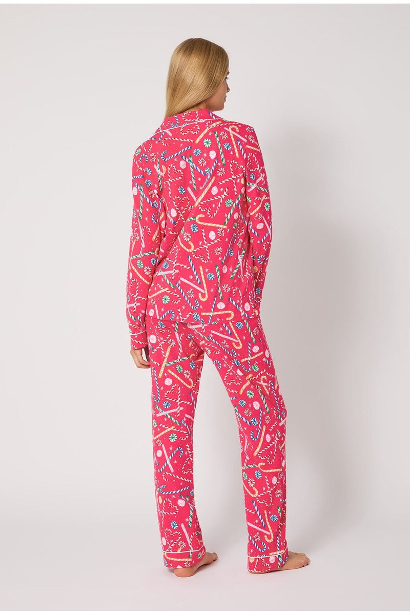 Peppermint Twist Long Sleeve Classic Stretch Jersey Pj Set