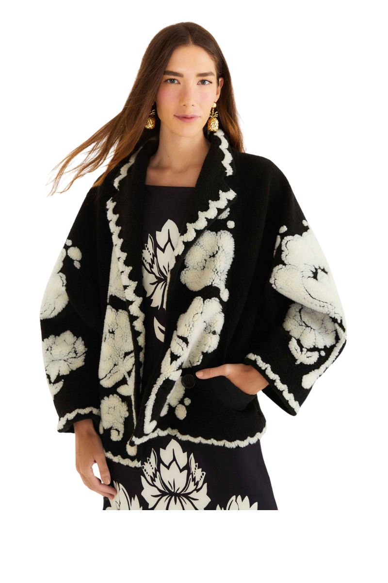 Floral Arabesque Fleece Coat