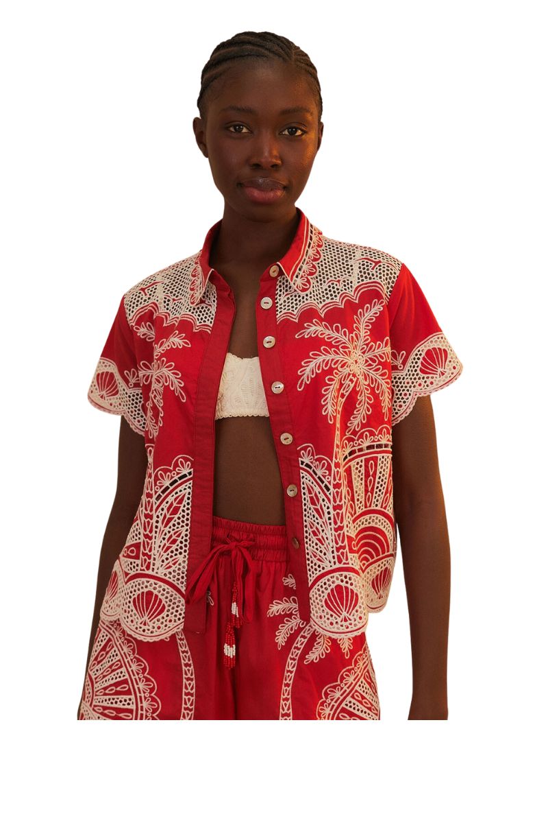 Palm Tree Embroidered Shirt