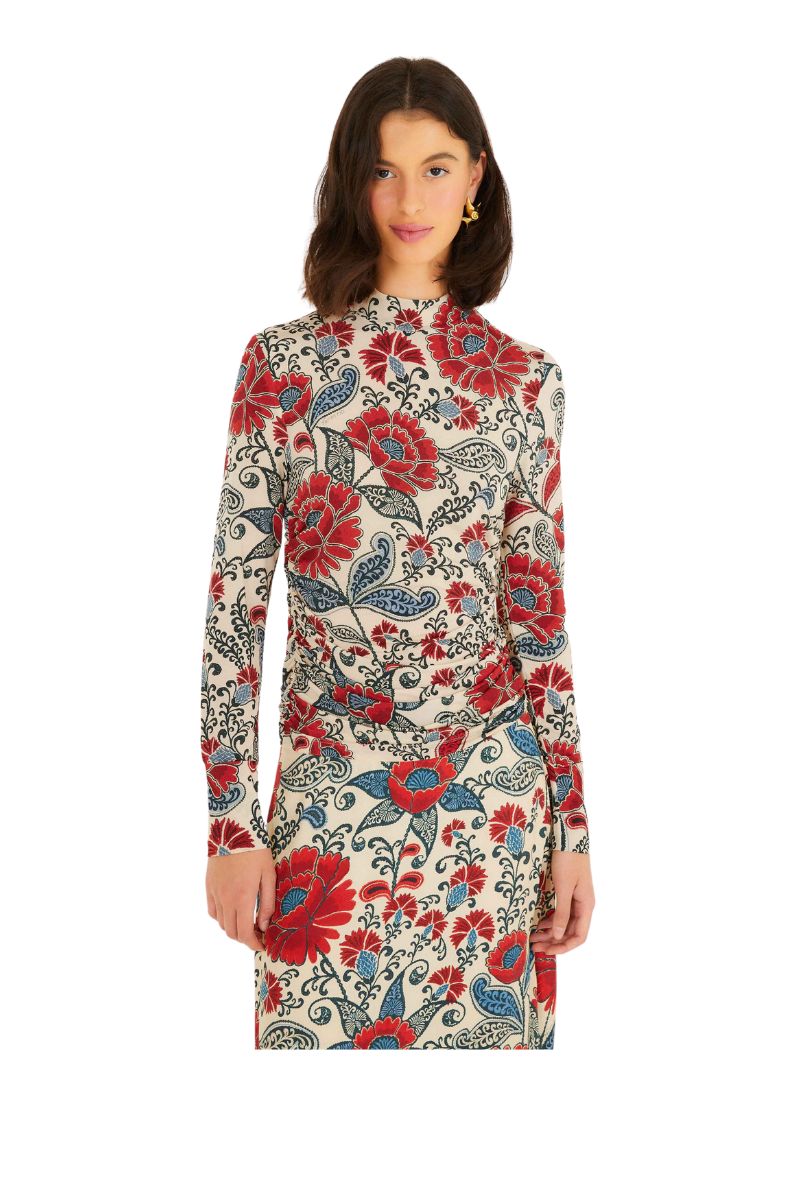 Francesca Sand Jersey Blouse