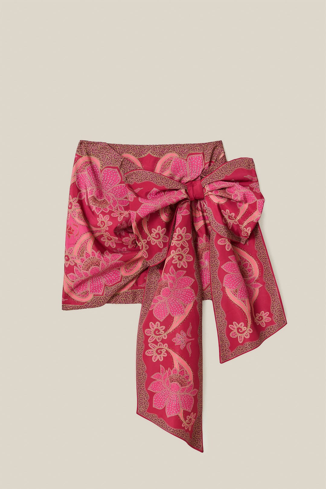 Tie Gathering Mini Skirt