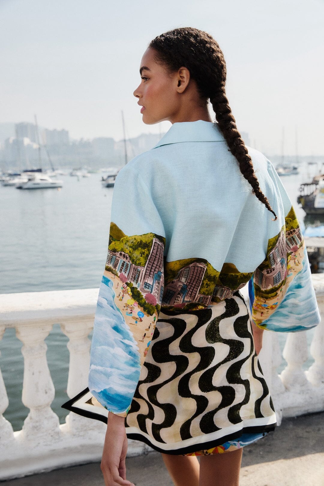 Copacabana Beach Multicolor Long Sleeve Kimono