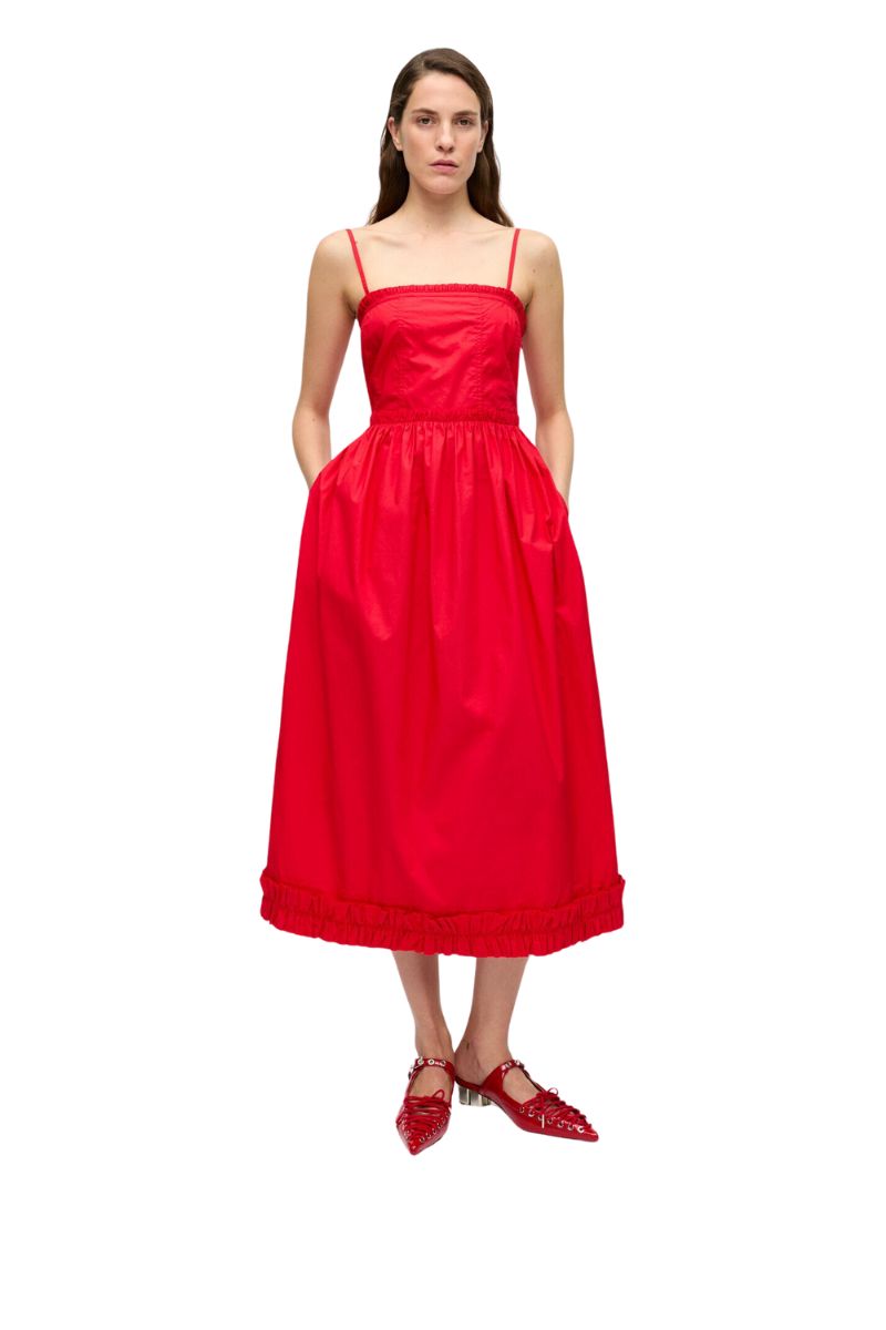 Cotton Poplin Strap Dress