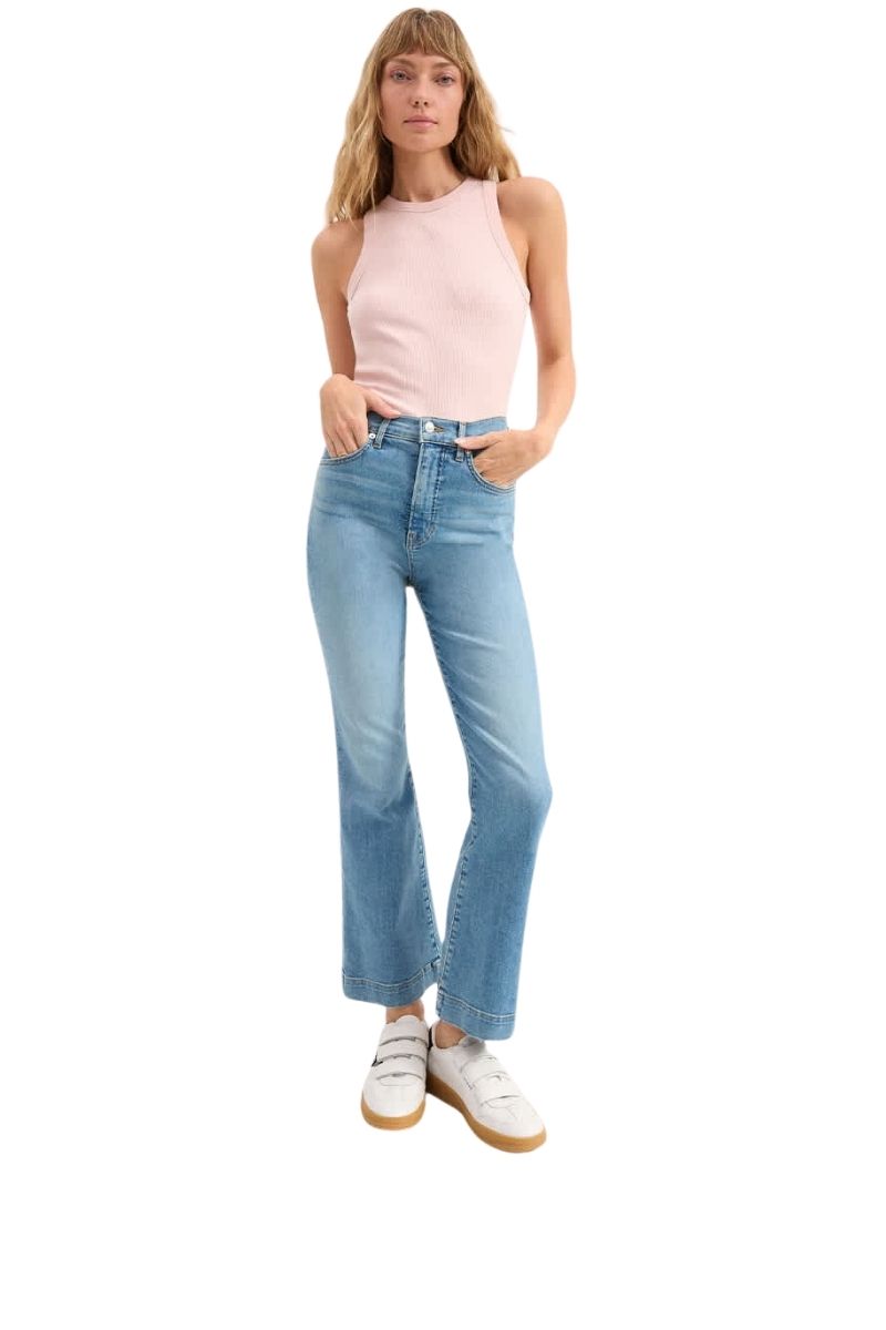 Carson Kick-Flare High-Rise Blue Jean
