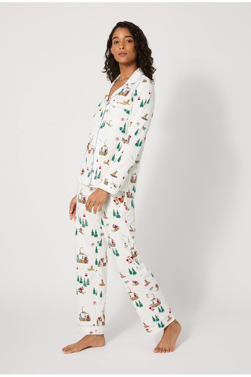 Ski Pups Long Sleeve Classic Stretch Jersey Pj Set