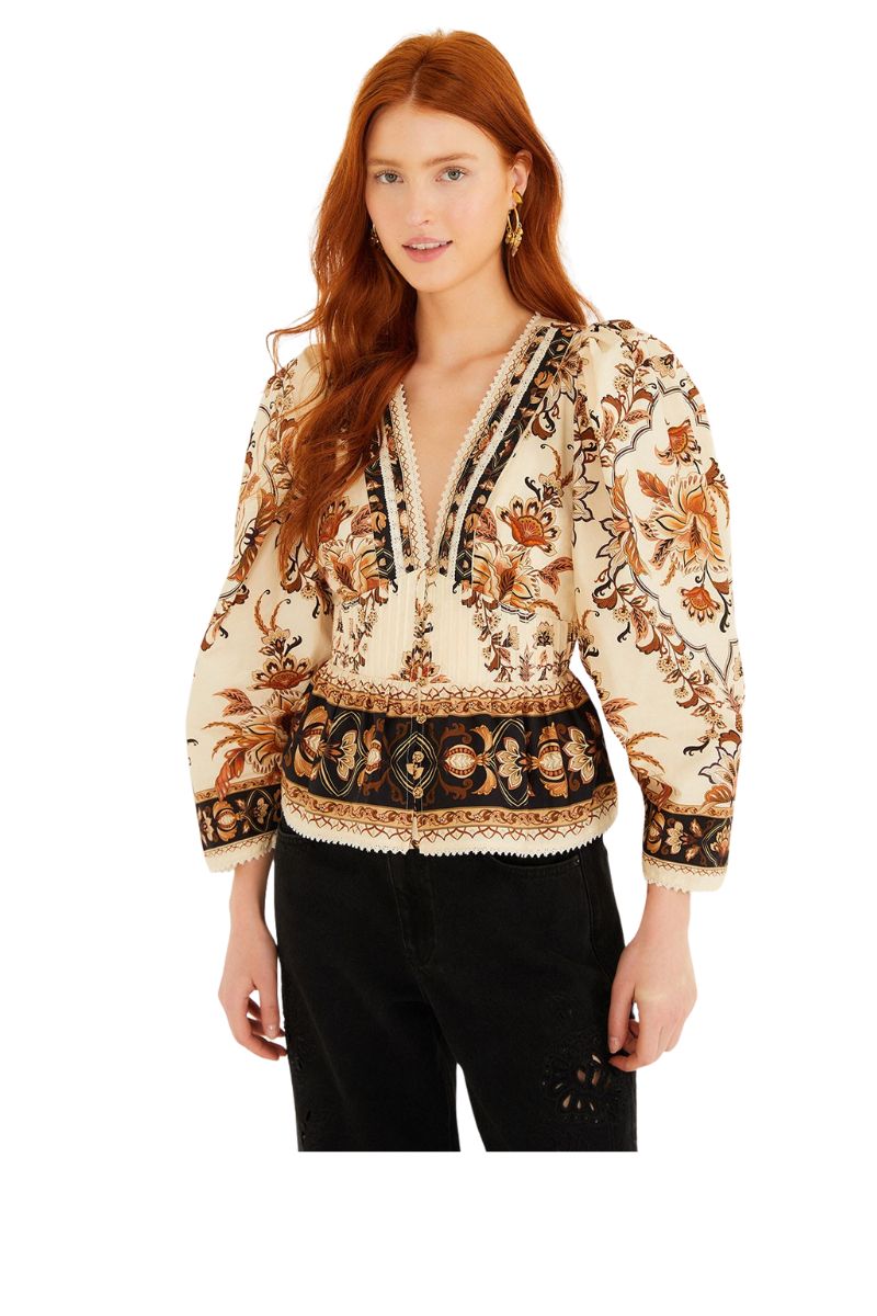 Majestic Garden Sand Blouse