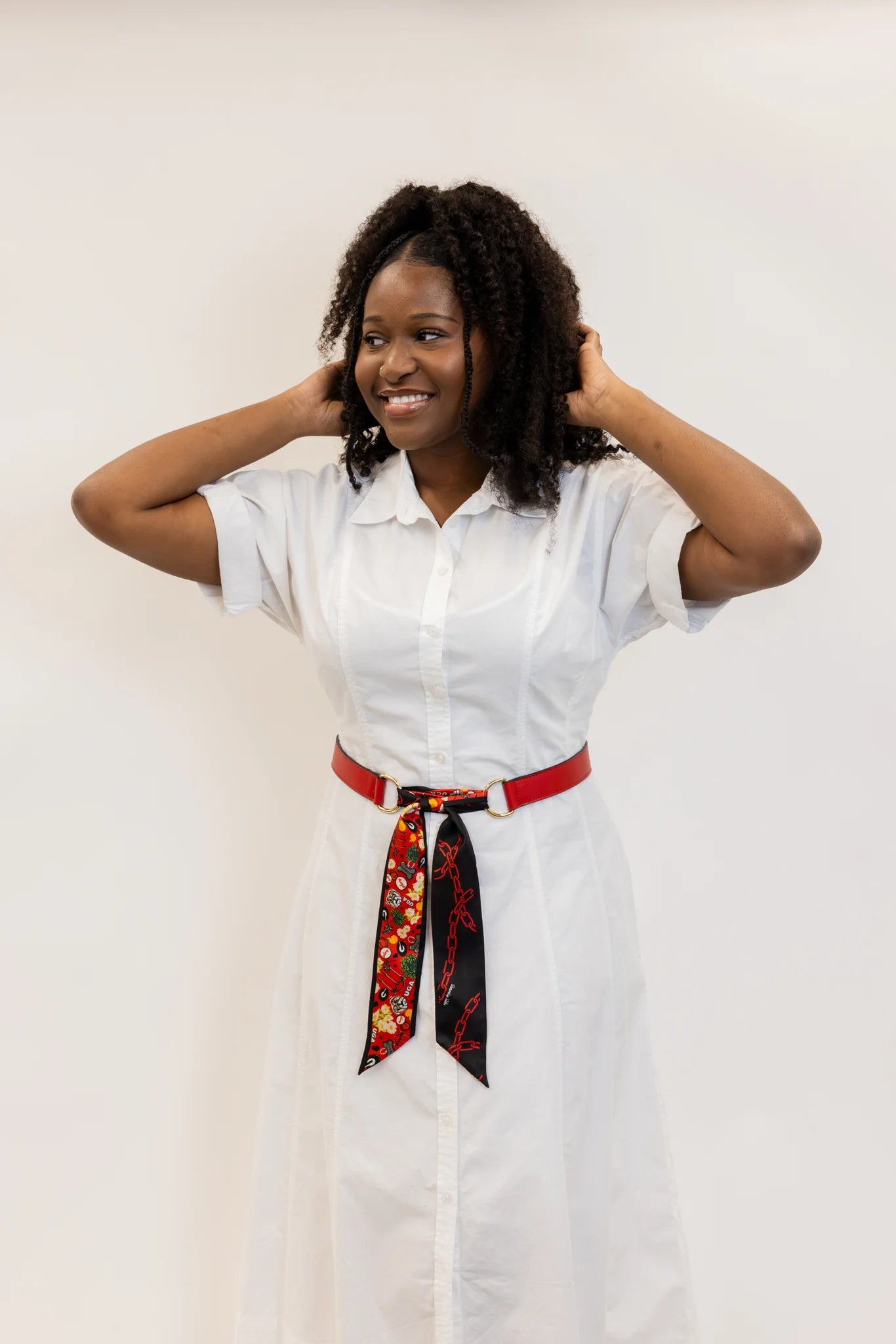 Loop Skinny Scarf Reversible Leather Belt