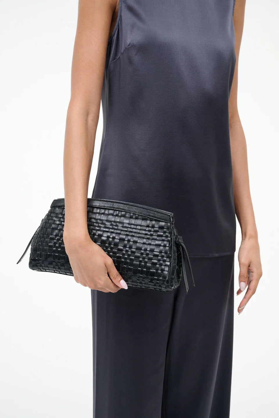 Maude Convertible Woven Clutch