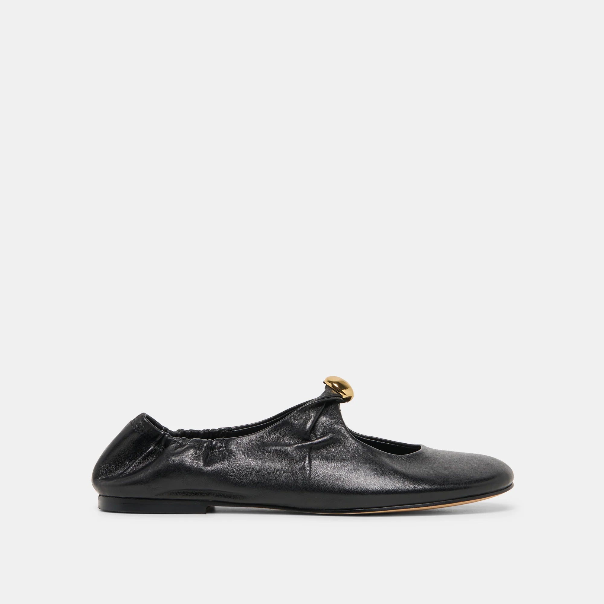 Cornel Flats in Black Leather