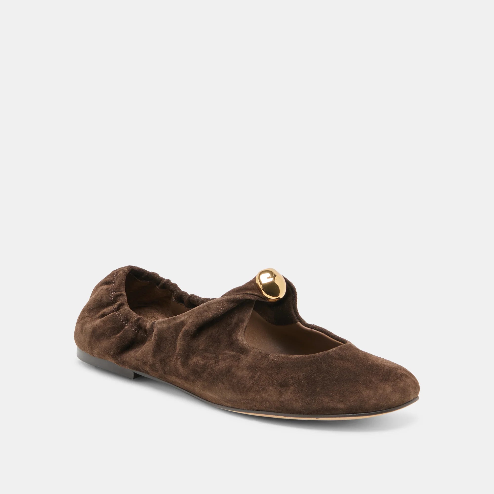 Cornel Flats in Dark Brown Suede
