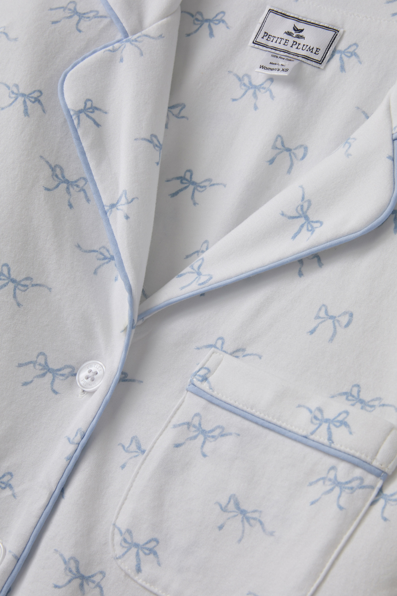 Pima Short Sleeve Pajama Short Set periwinkle