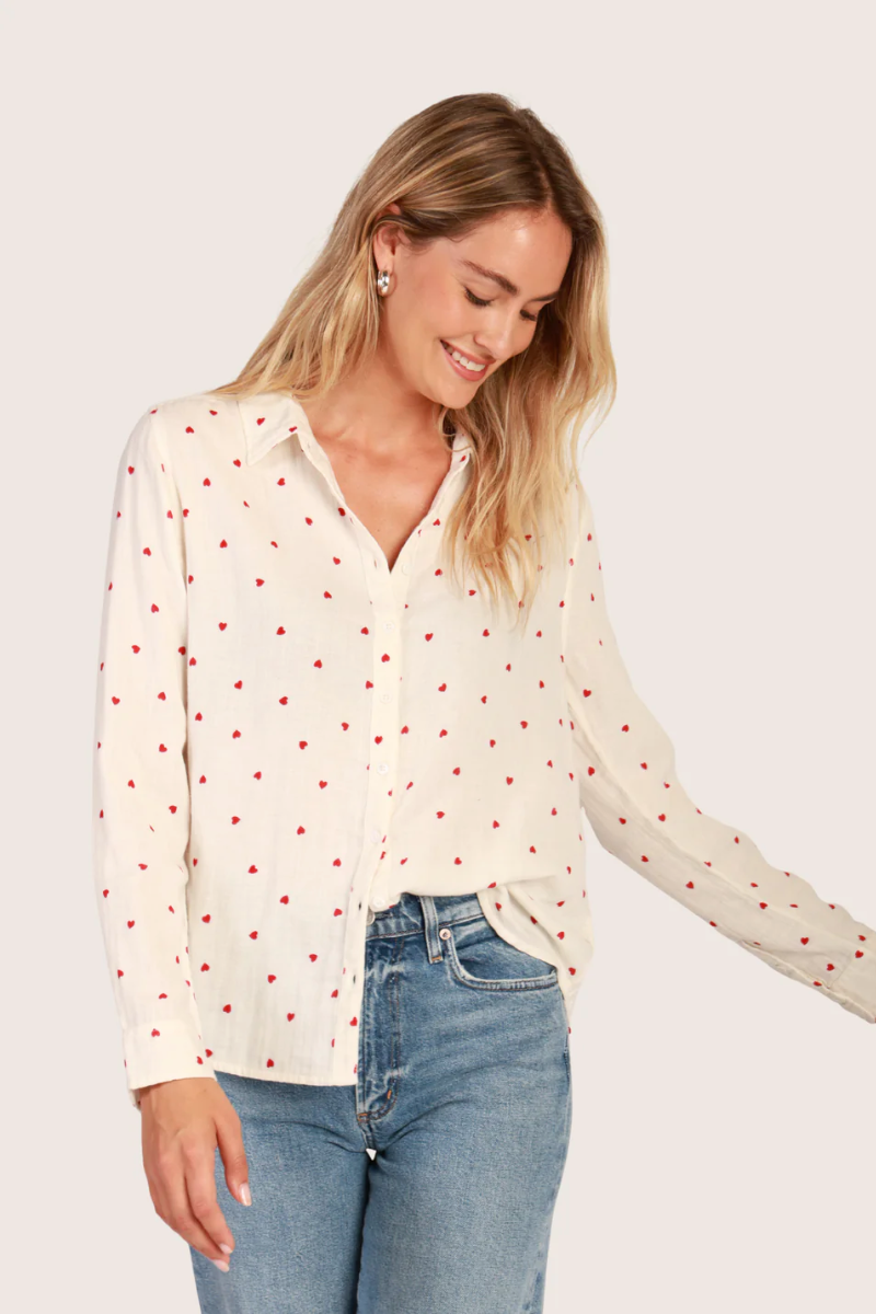 Hearts Embroidered Shirt