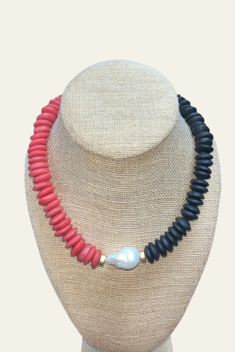 Gameday Chunky Necklace Red/Black