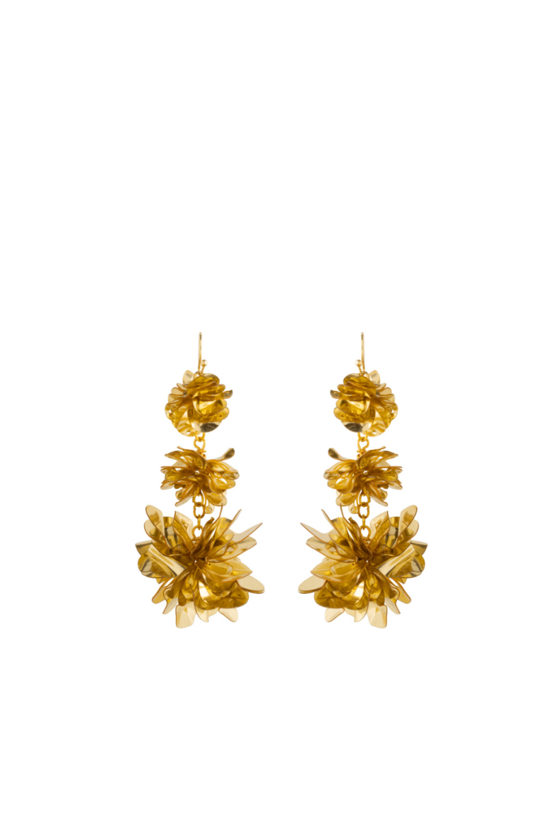 Carmine Triple Drop Earrings